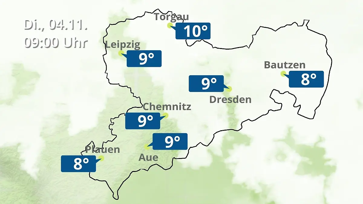 Sachsen: Wie wird das Wetter? Regen- und Wolkenfilm für Chemnitz, Dresden und Leipzig
