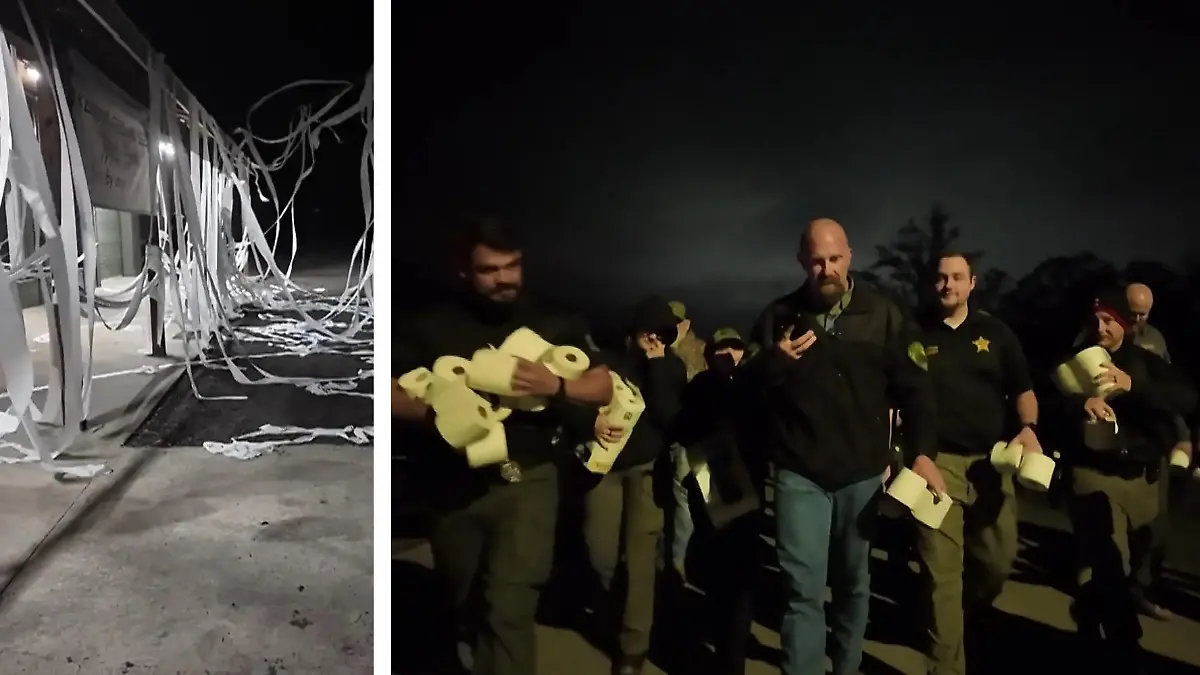 Softe Rache?! Polizei wehrt sich gegen Teenies - mit Klopapier! Halloween-Streich völlig von der Rolle