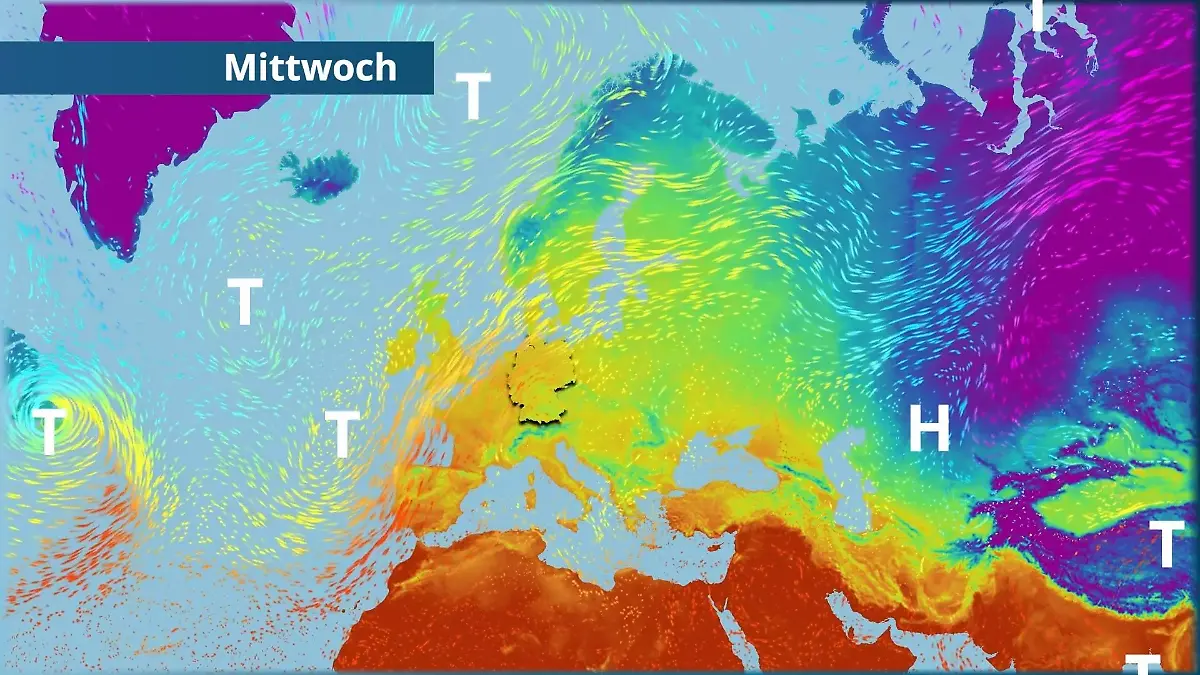 20 Grad! Warmluft weht nach Deutschland Der Strömungsfilm für Europa für 5 Tage