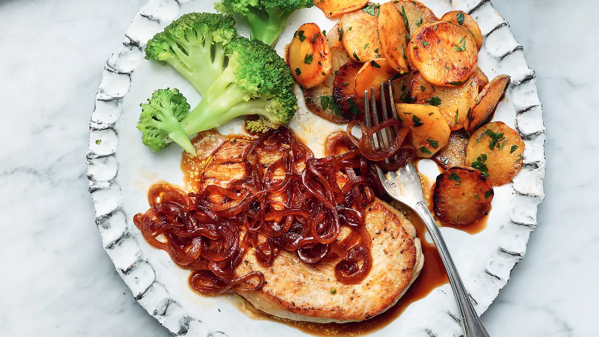 Zwiebel-Putenschnitzel