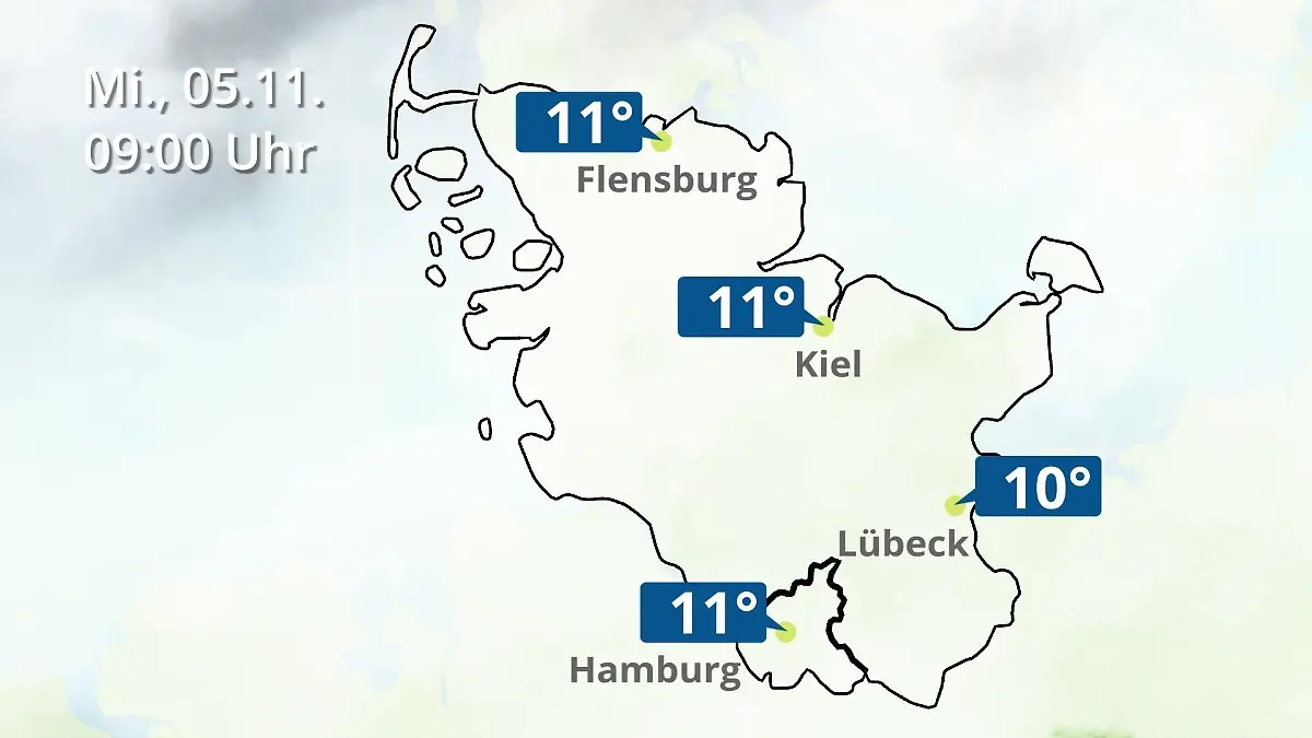 Hamburg, Schleswig-Holstein: Wie wird das Wetter? Regen- und Wolkenfilm für die Nordsee- und Ostseeküste