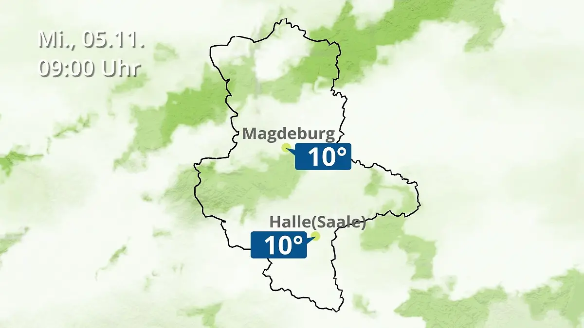Sachsen-Anhalt: Wie wird das Wetter? Regen und Wolkenfilm für Halle und Magdeburg