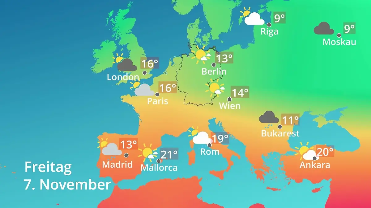 Europa: Wie wird das Wetter? Prognose: Temperaturen von Spanien bis zur Türkei
