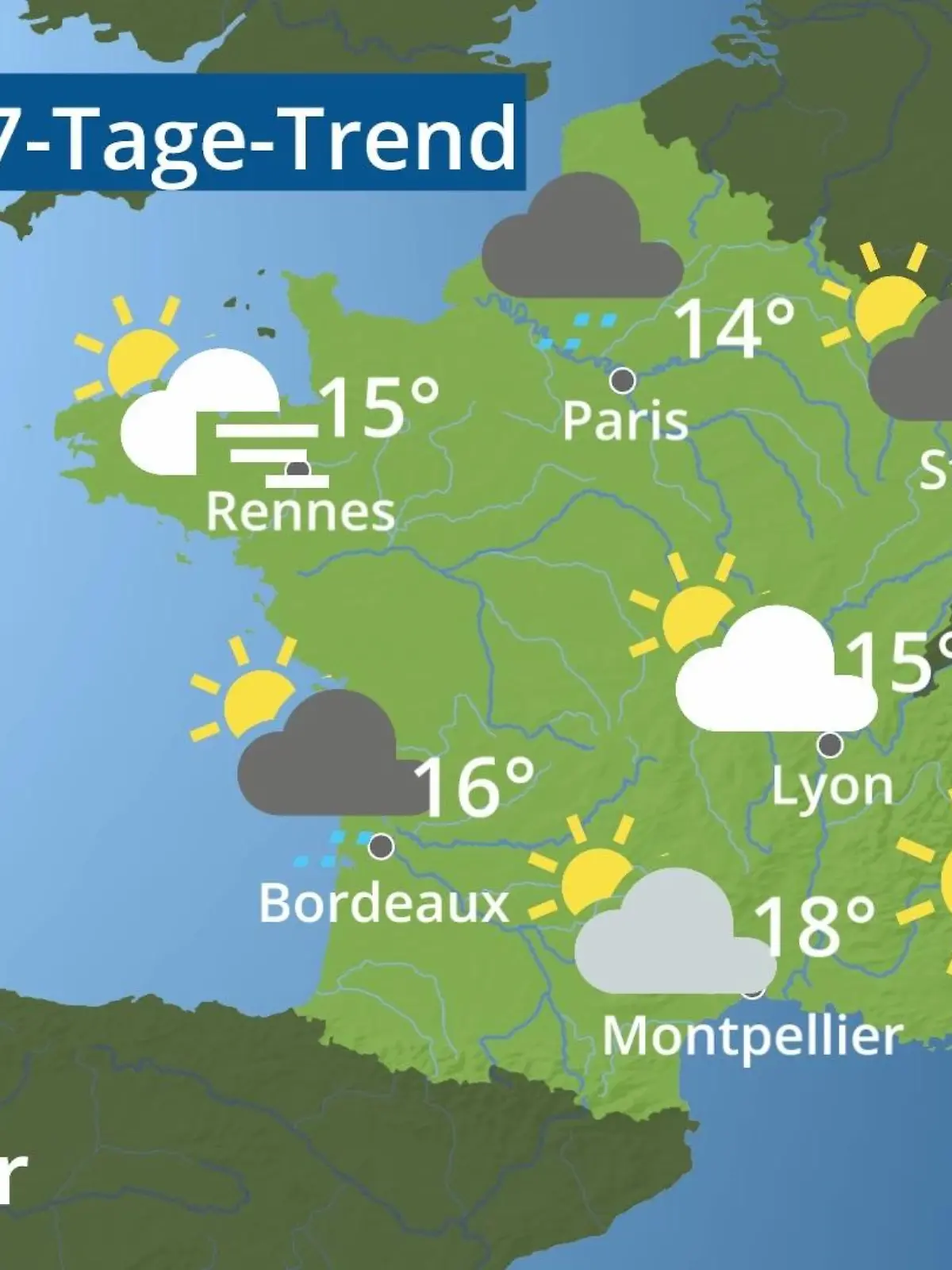 Bild zu: "Frankreich: Wie wird das Wetter?"