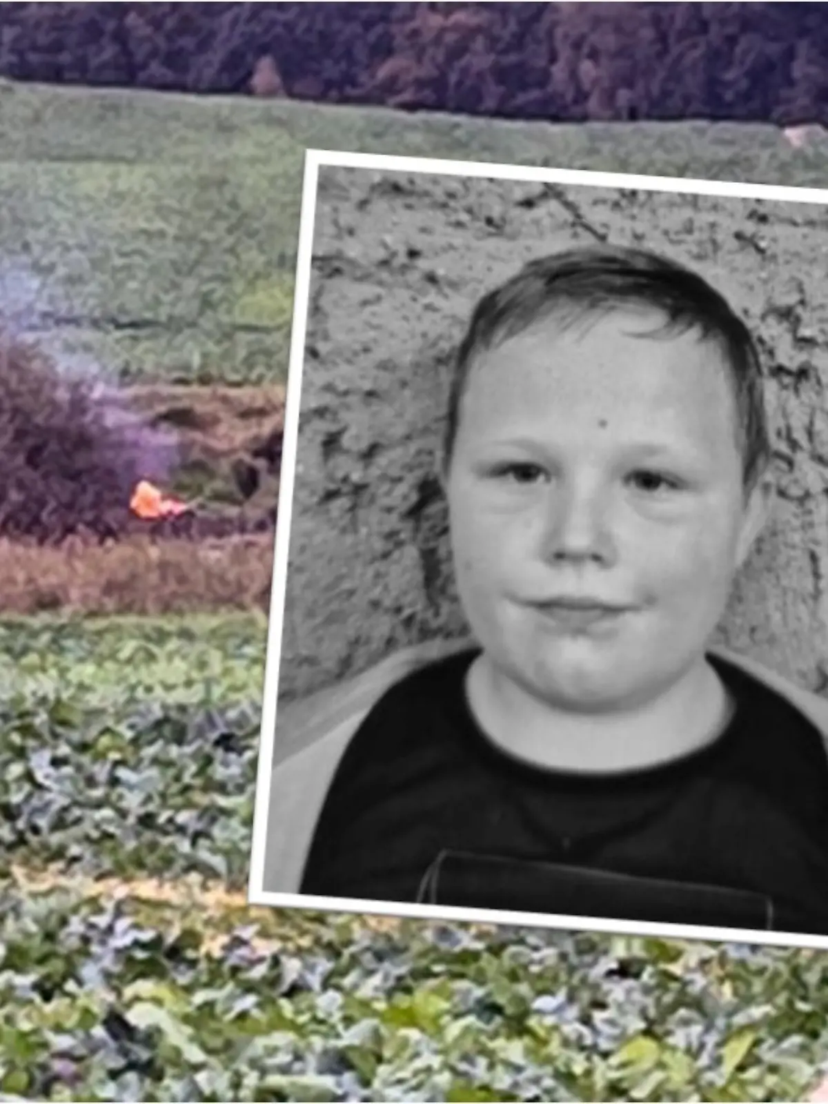 Am Tümpel in Klein Upahl, wo wenig später Fabians Leiche gefunden wird, brennt es