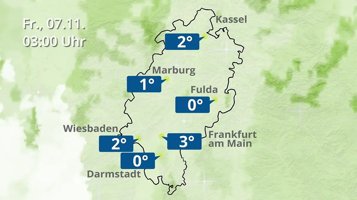 Hessen: Wie wird das Wetter? Regen- und Wolkenfilm für Frankfurt am Main und Wiesbaden