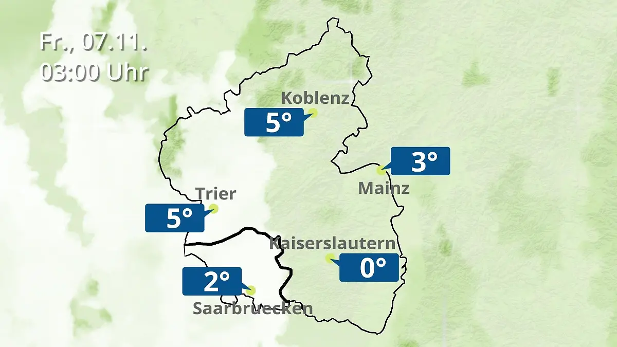 Rheinland-Pfalz, Saarland: Wie wird das Wetter? Regen- und Wolkenfilm für Mainz, Koblenz und Trier