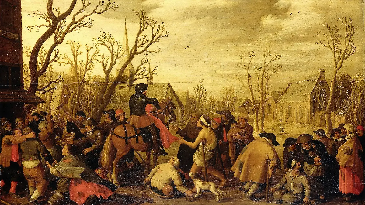 Bildnis von St. Martin, wie er seinen Umhang teilt.