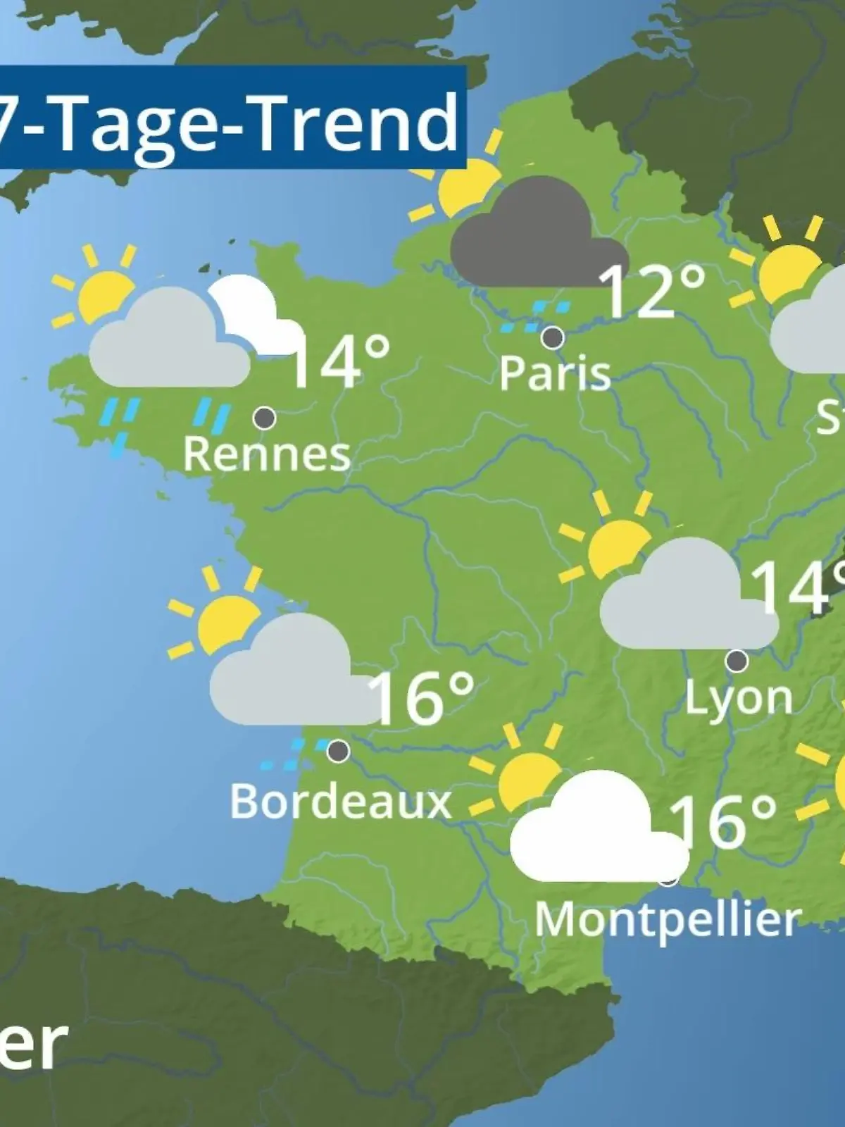 Bild zu: "Frankreich: Wie wird das Wetter?"