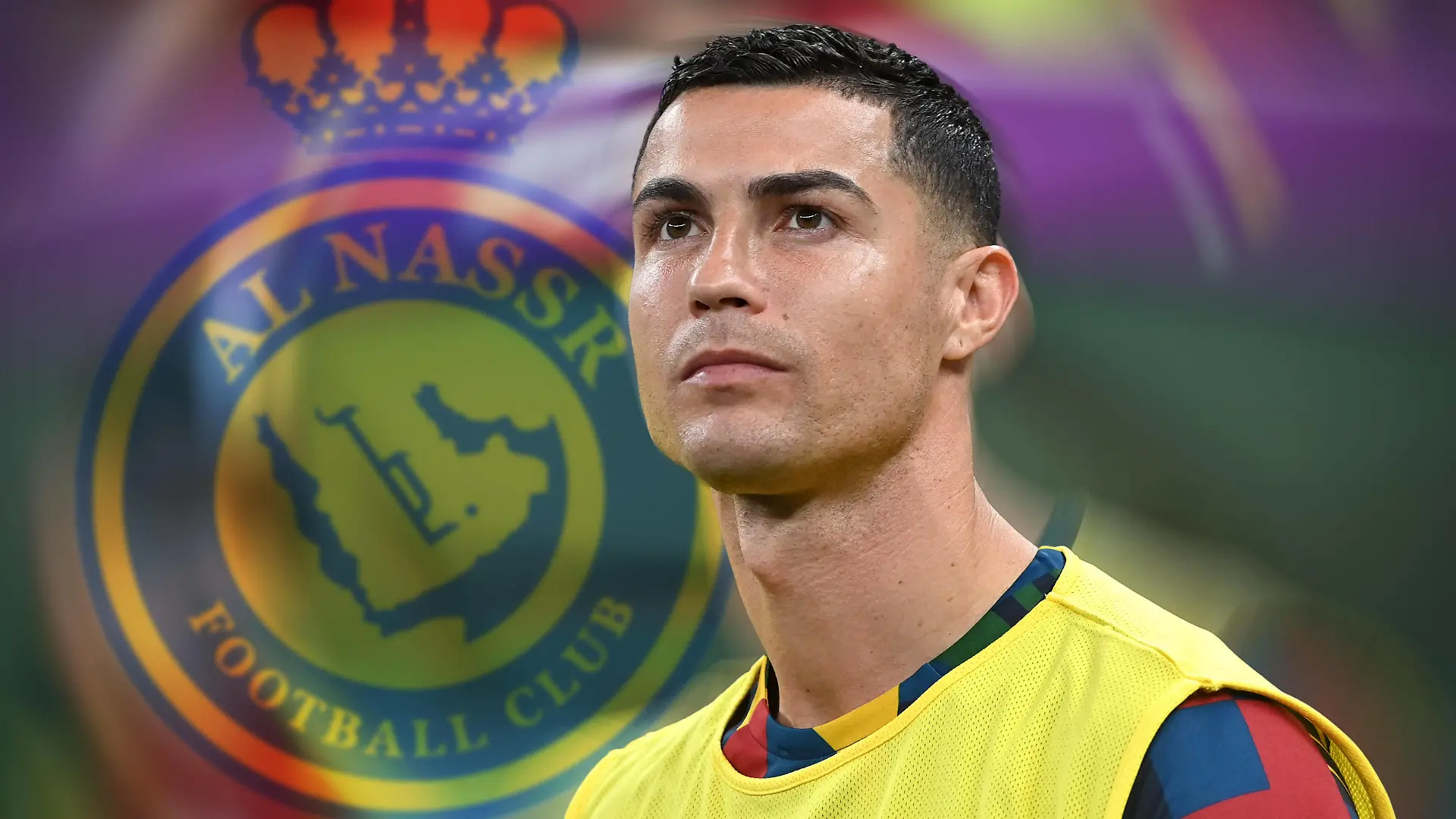 FOTOMONTAGE: Cristiano RONALDO vor Wechsel zu Al Nasssr nach Sausi Arabien. Cristiano RONALDO POR, Aktion,Einzelbild,angeschnittenes Einzelmotiv,Portraet,Portrait,Portr t, Reservebank,Ersatzbank,Ersatzspieler, Reservespieler,Bank,Ergaenzungsspieler. Achtelfinale,Round of Sixteen,Spiel 56, Portugal POR - Schweiz SUI 6-1 am 06.12.2022, Lusail Stadium Fussball Weltmeisterschaft 20122 in Katar vom 20.11. - 18.12.2022  *** PHOTOMONTAGE Cristiano RONALDO before transfer to Al Nasssr to Sausi Arabia Cristiano RONALDO POR , action,single image,cropped single image,portrait,portrait,reserve bench,substitute bench,substitute players,reserve players,bench,substitute players Round of Sixteen,match 56,Portugal POR Switzerland SUI 6 1 on 06 12 2022, Lusail Stadium Football World Cup 20122 in Qatar from 20 11 18 12 2022  