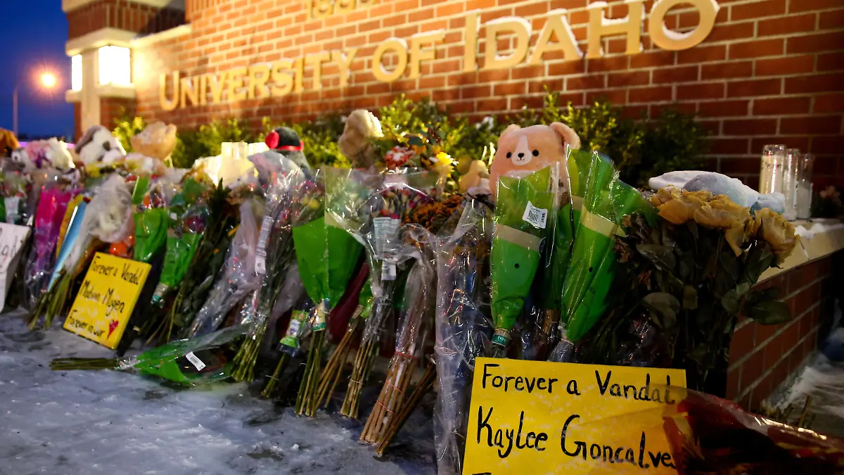 A sign for Kaylee Goncalves, one of four University of Idaho students found killed in their residence on November 13, is seen in front of a University of Idaho campus sign, in Moscow, Idaho, U.S., November 29, 2022. REUTERS/Lindsey Wasson