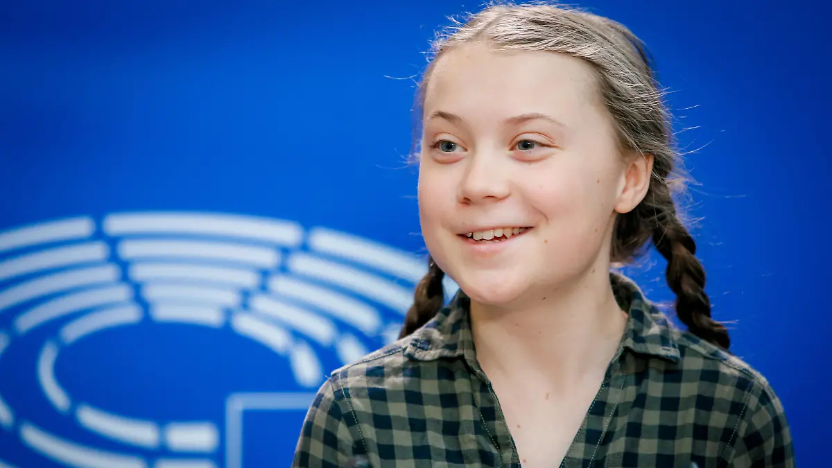 Visit of Greta THUNBERG at the European parliament in Strasbourg - Swedish climate activist - Interview