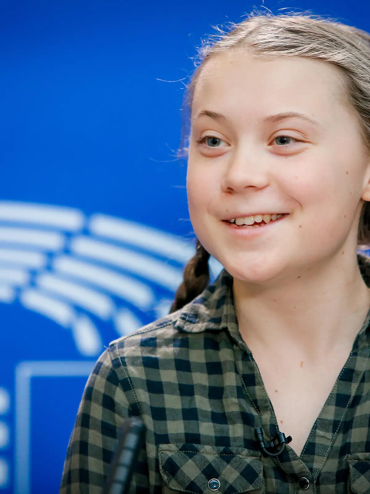Visit of Greta THUNBERG at the European parliament in Strasbourg - Swedish climate activist - Interview