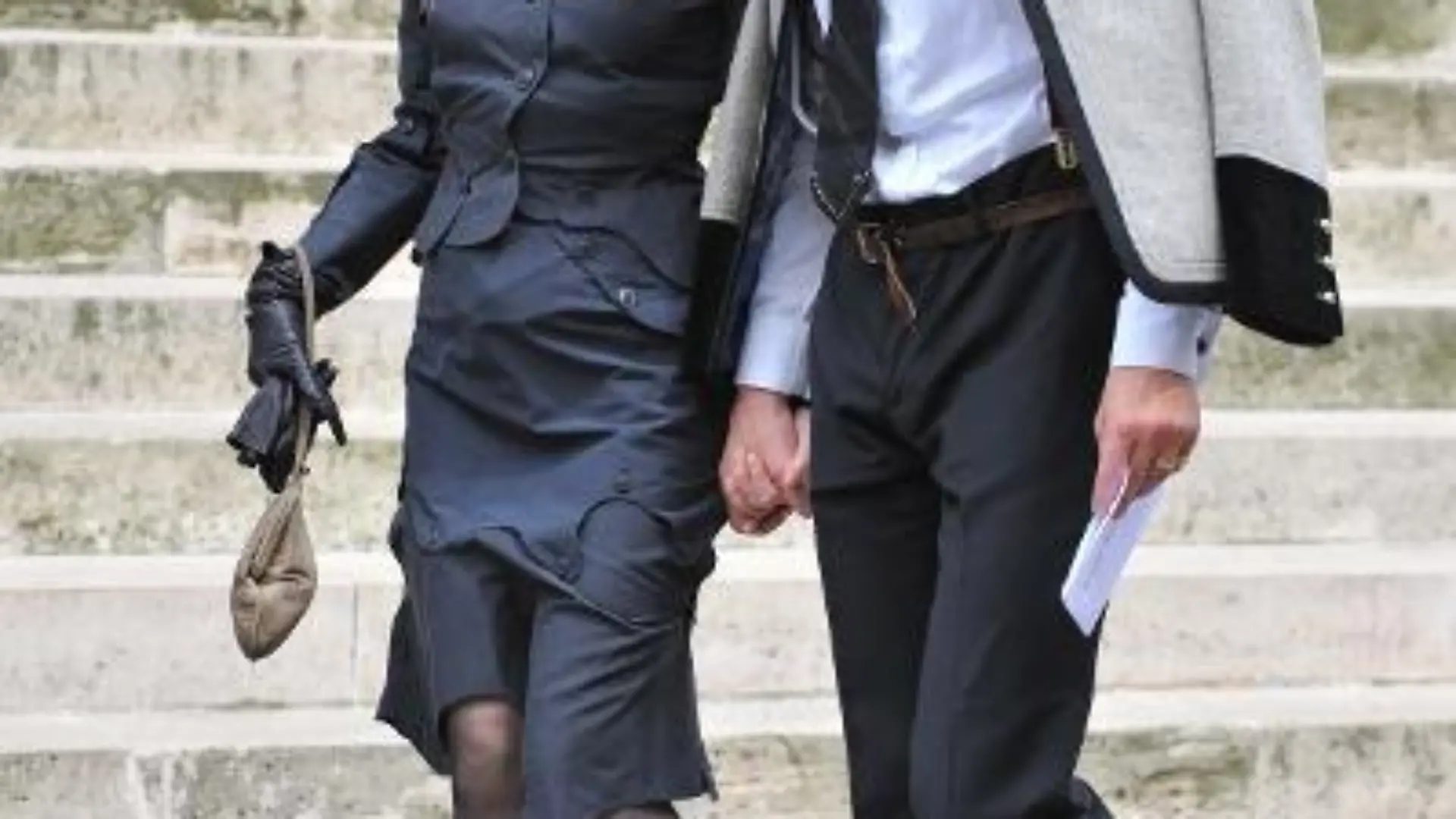 Vivienne Westwood an her husband Andreas Kronthaler arriving at the Saint-Roch church in Paris, France, Thursday, June 5, 2008, for the funeral of French designer Yves Saint Laurent, who died aged 71, Sunday evening. +++(c) dpa - Report+++