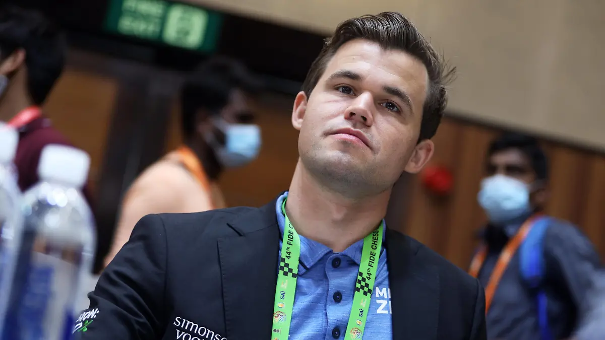 July 31, 2022, Chennai, Tamil Nadu, India: Grand Master Magnus Carlsen from Norway is seen during the round 3 of the 44th FIDE Chess Olympiad in Chennai. Chennai India - ZUMAl172 20220731_zip_l172_008 Copyright: xSrixLoganathanx 