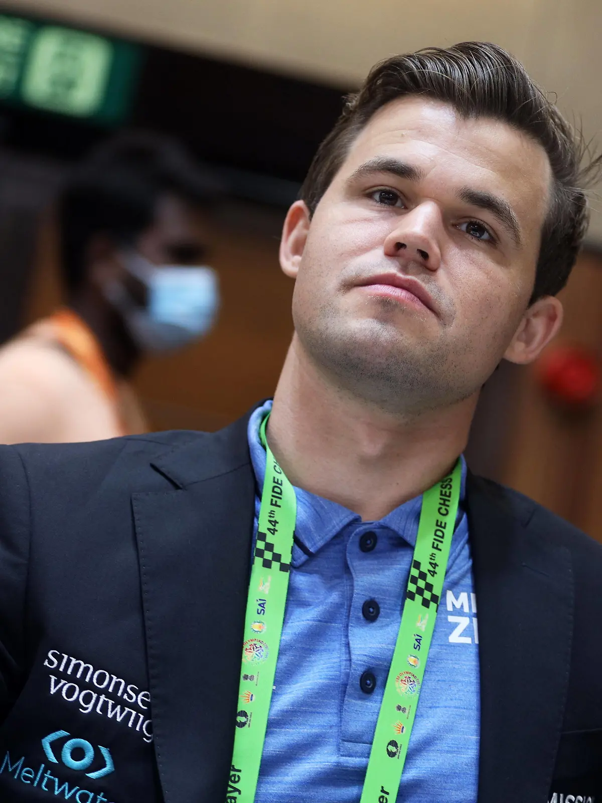 July 31, 2022, Chennai, Tamil Nadu, India: Grand Master Magnus Carlsen from Norway is seen during the round 3 of the 44th FIDE Chess Olympiad in Chennai. Chennai India - ZUMAl172 20220731_zip_l172_008 Copyright: xSrixLoganathanx 
