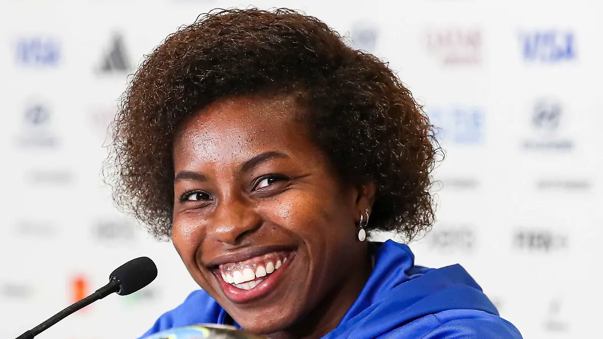 2023-08-10 13:18:07 WELLINGTON Spielerin Lineth Beerensteyn während einer Pressekonferenz der niederländischen Frauenmannschaft vor dem Viertelfinale der Orange Lionesses bei der Weltmeisterschaft gegen Spanien. AP