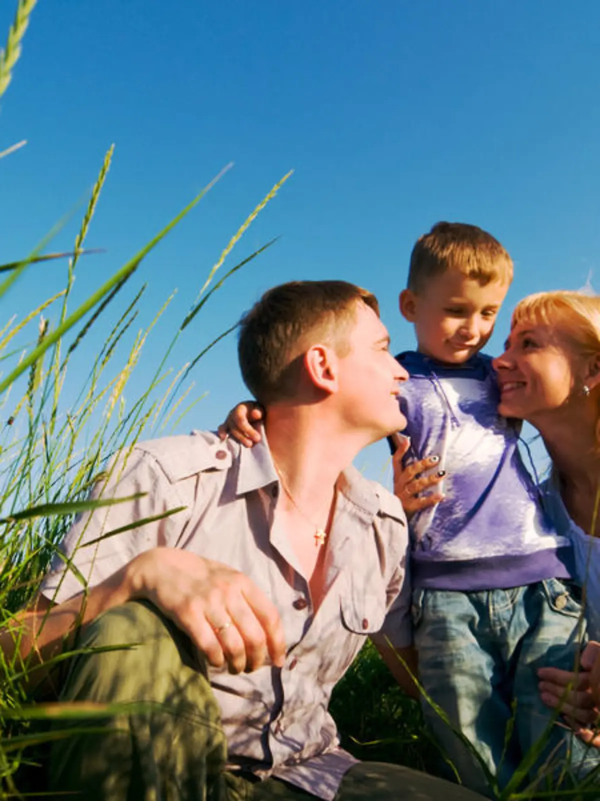 happy family having fun outdoors