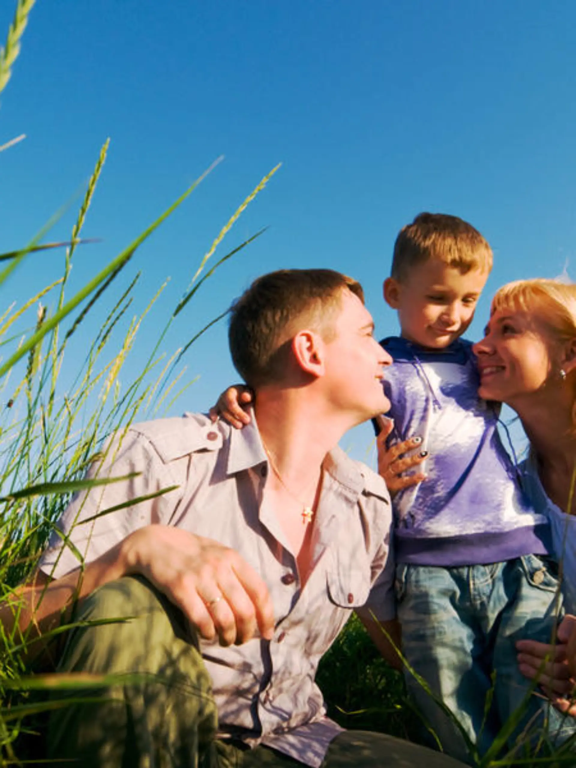 happy family having fun outdoors