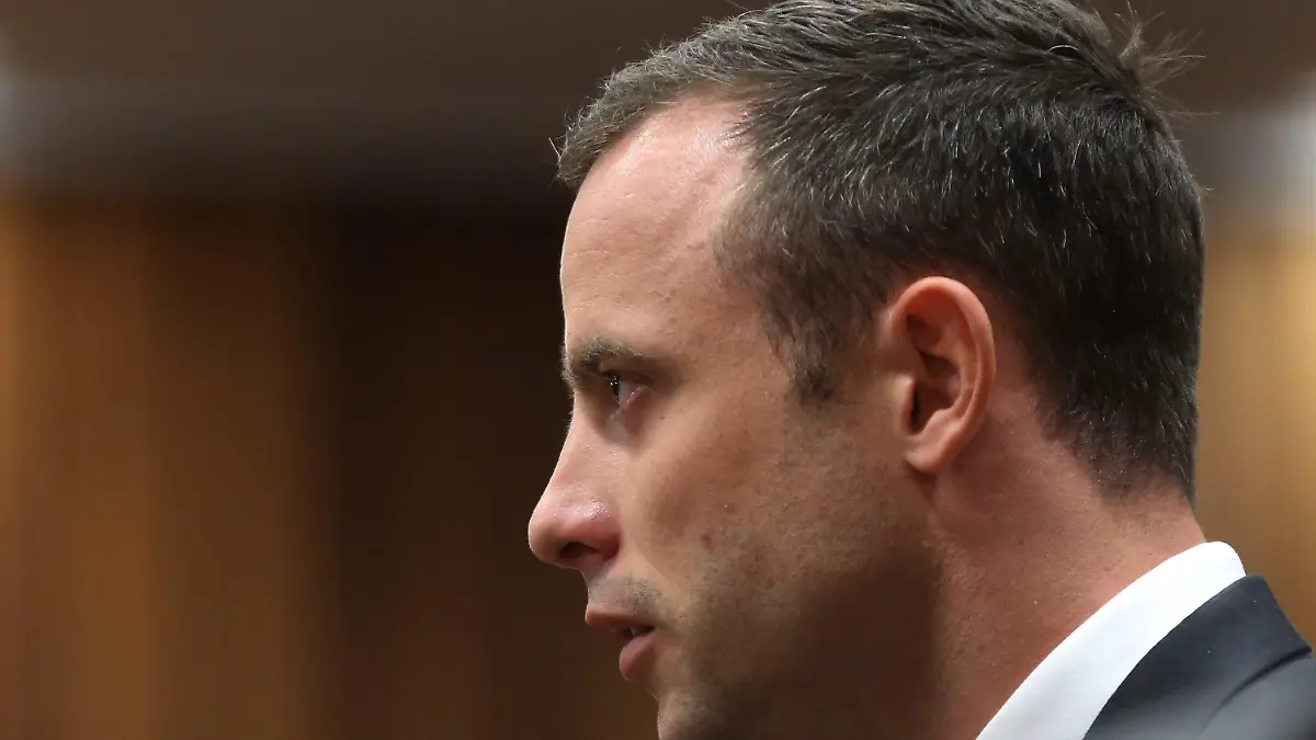 epa04107772 Accused South African Paralympic athlete Oscar Pistorius pleads not guilty to the charges at the start of his trial at the high court in Pretoria, South Africa, 03 March 2014. Pistorius is charged with the premeditated murder of his model girlfriend Reeva Steenkamp in February 2013. EPA/THEMBA HADEBE +++(c) dpa - Bildfunk+++