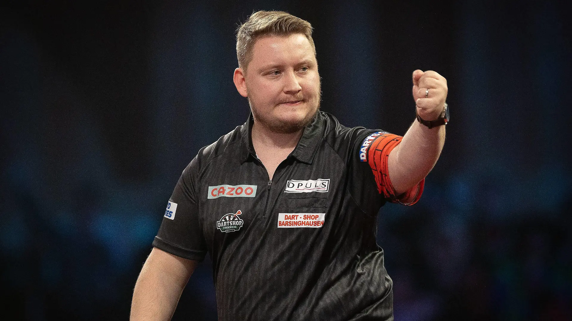 Darts PDC World Darts Championship Martin Schindler Germany reacts, celebrates in his Second Round match against Martin Lukeman England not in picture during the PDC World Darts Championship at Alexandra Palace, London, United Kingdom on 23 December 2022. London Alexandra Palace London United Kingdom Editorial use only PUBLICATIONxNOTxINxUK , Copyright: xIanxStephenx PSI-16516-0025