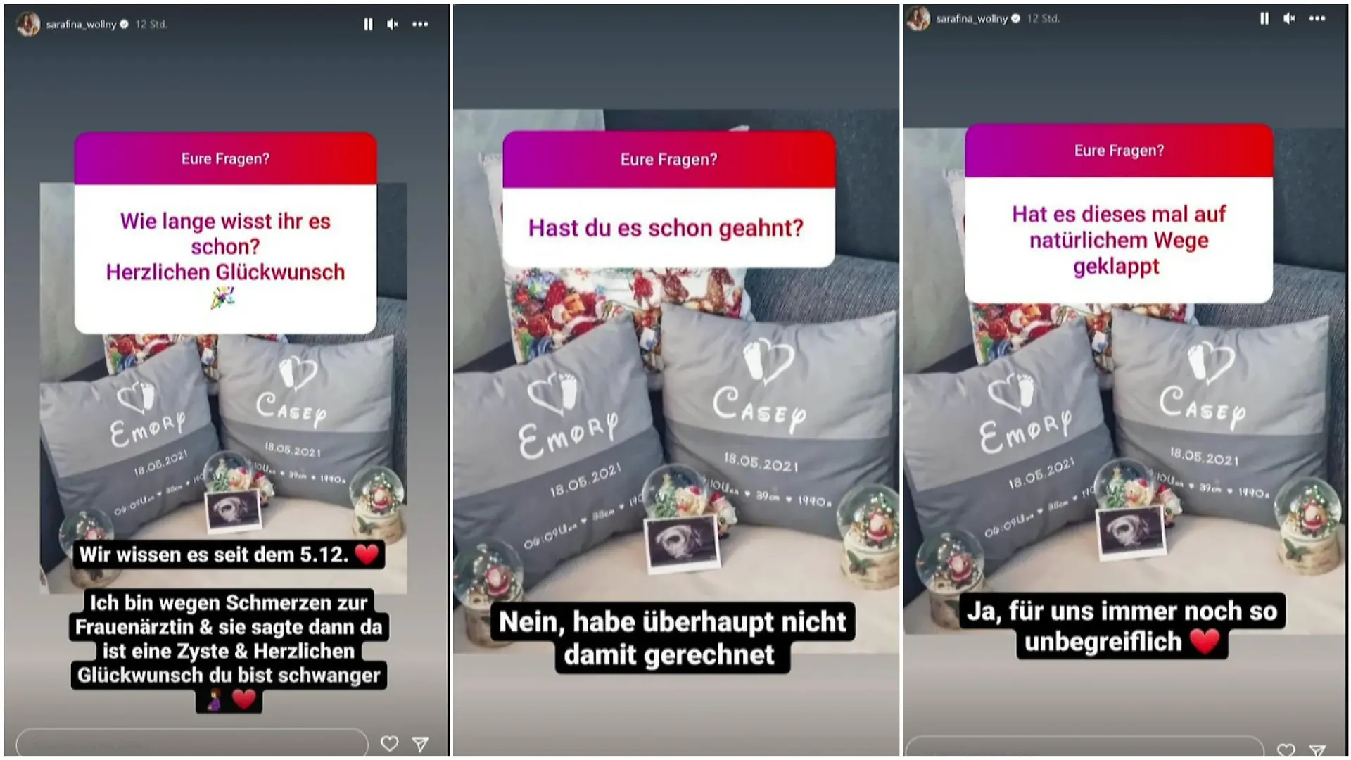 Sarafina Wollny verrät bei Instagram Details zu ihrer Schwangerschaft.