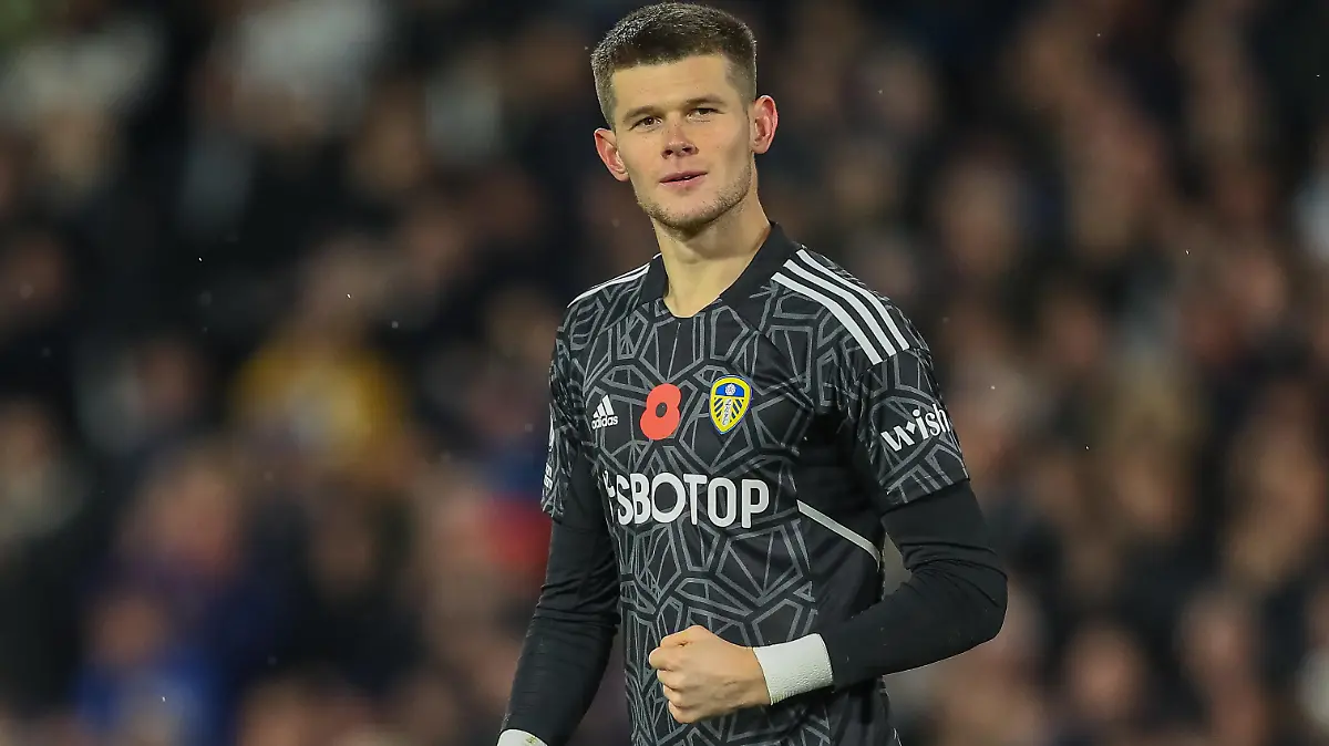 November 5, 2022, Leeds, West Yorkshire, United Kingdom: Illan Meslier #1 of Leeds United celebrates his teams win after the Premier League match Leeds United vs Bournemouth at Elland Road, Leeds, United Kingdom, 5th November 2022. (Credit Image: © Gareth Evans/News Images via ZUMA Press Wire