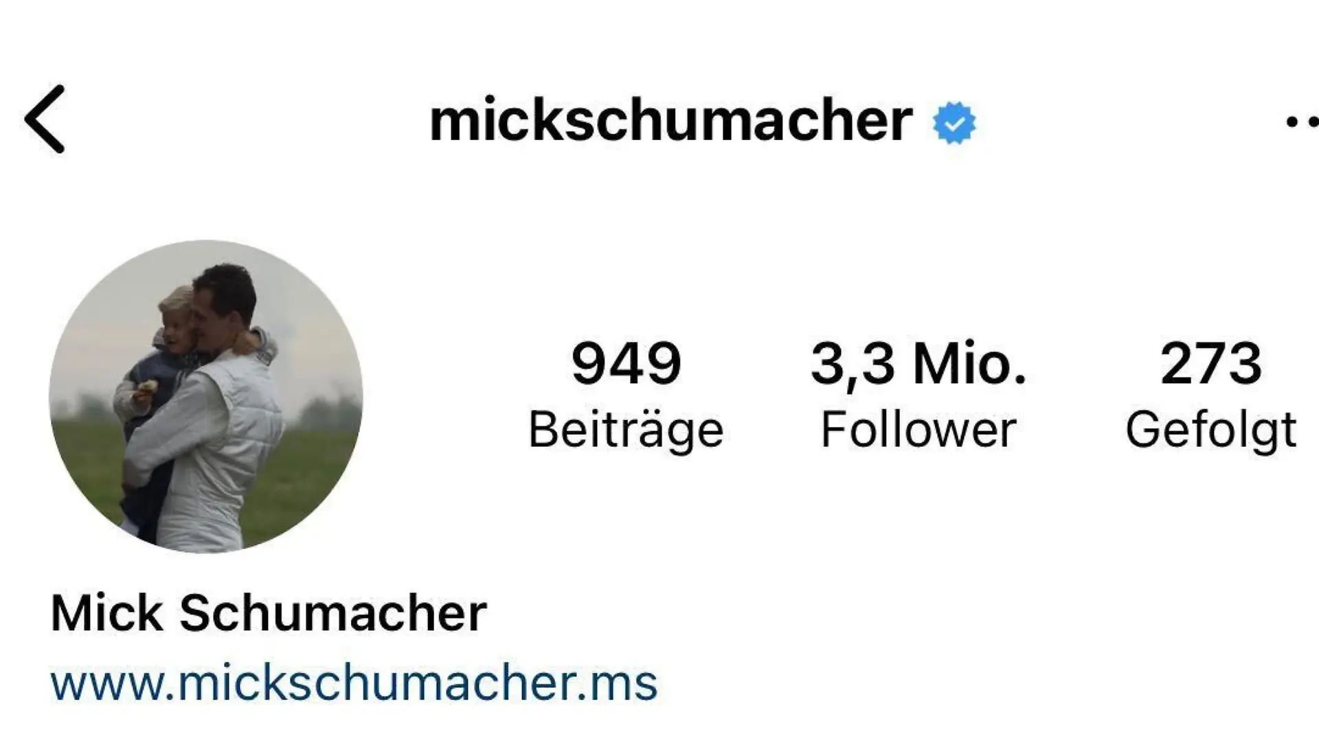 Neues Instagram-Profilbild zeigt Mick und seinen Vater.