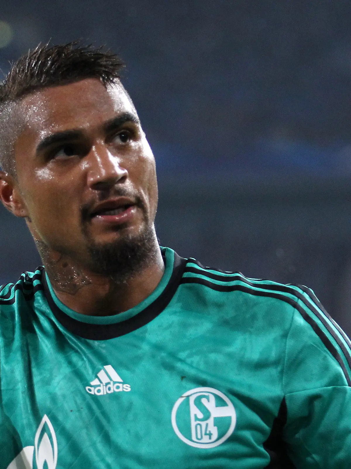 FILE - Schalke's Kevin-Prince Boateng reacts during the UEFA Champions League group E soccer match between FC Schalke 04 and Steaua Bucharest at Stadion Gelsenkirchen, Gelsenkirchen, Germany, 18 September 2013. Photo: Friso Gentsch/dpa (zu dpa-KORR: «Boateng wieder fit im Schalke-Training - Heldt sauer auf Hitzfeld» vom 29.10.2013) +++(c) dpa - Bildfunk+++
