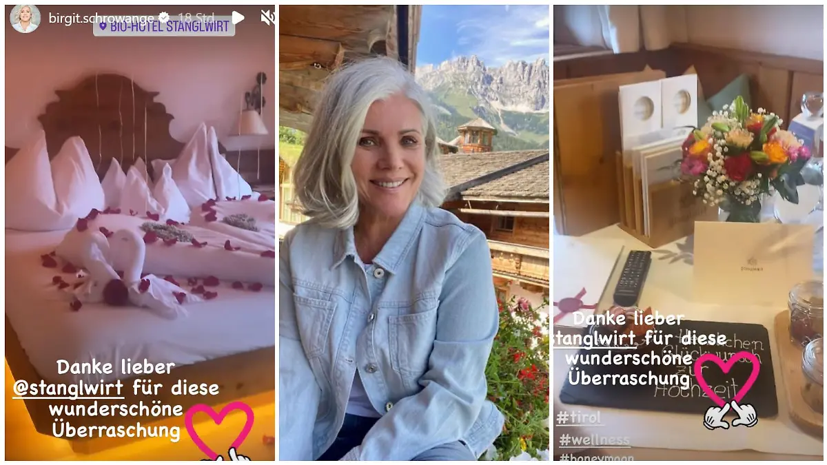 Birgit Schrowange genießt ihre Flitterwochen in den Bergen Österreichs