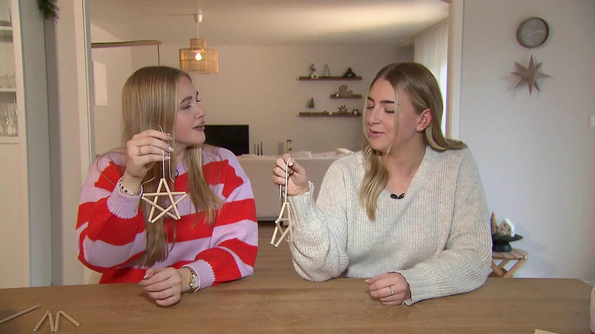 DIY-Sterne aus Strohhalmen.