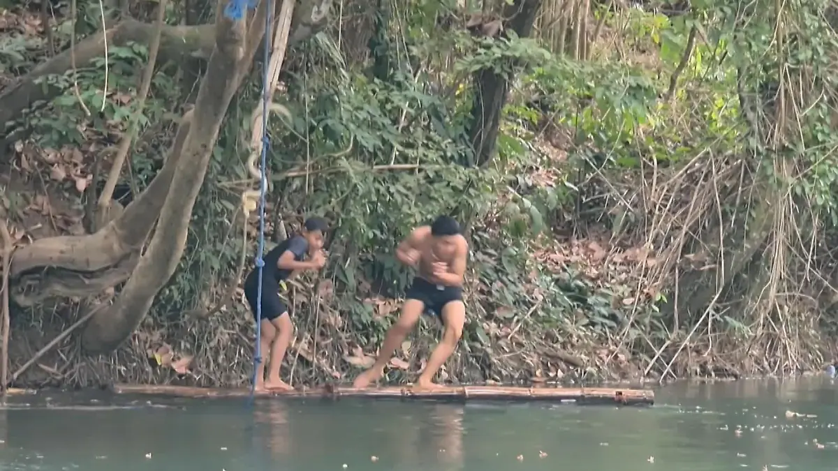 Thailand: Schlange erwischt beinahe Kinder