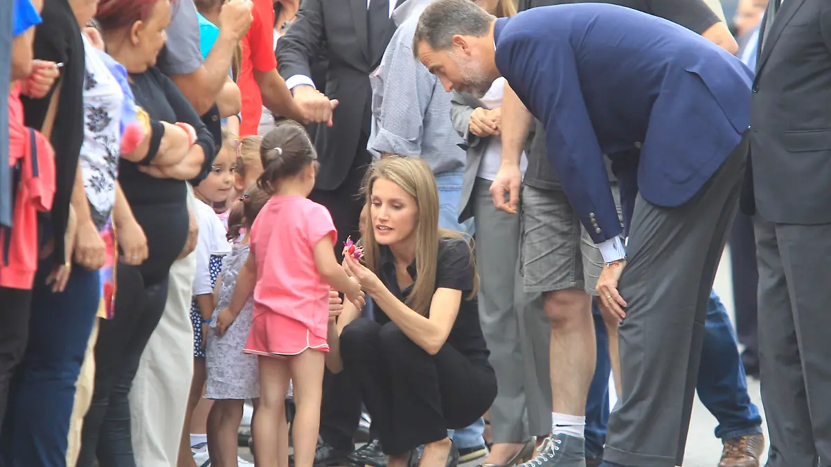 Prince Felipe and Princess Letizia visit train crash ground Zero in Santiago de Compostela, Spain.