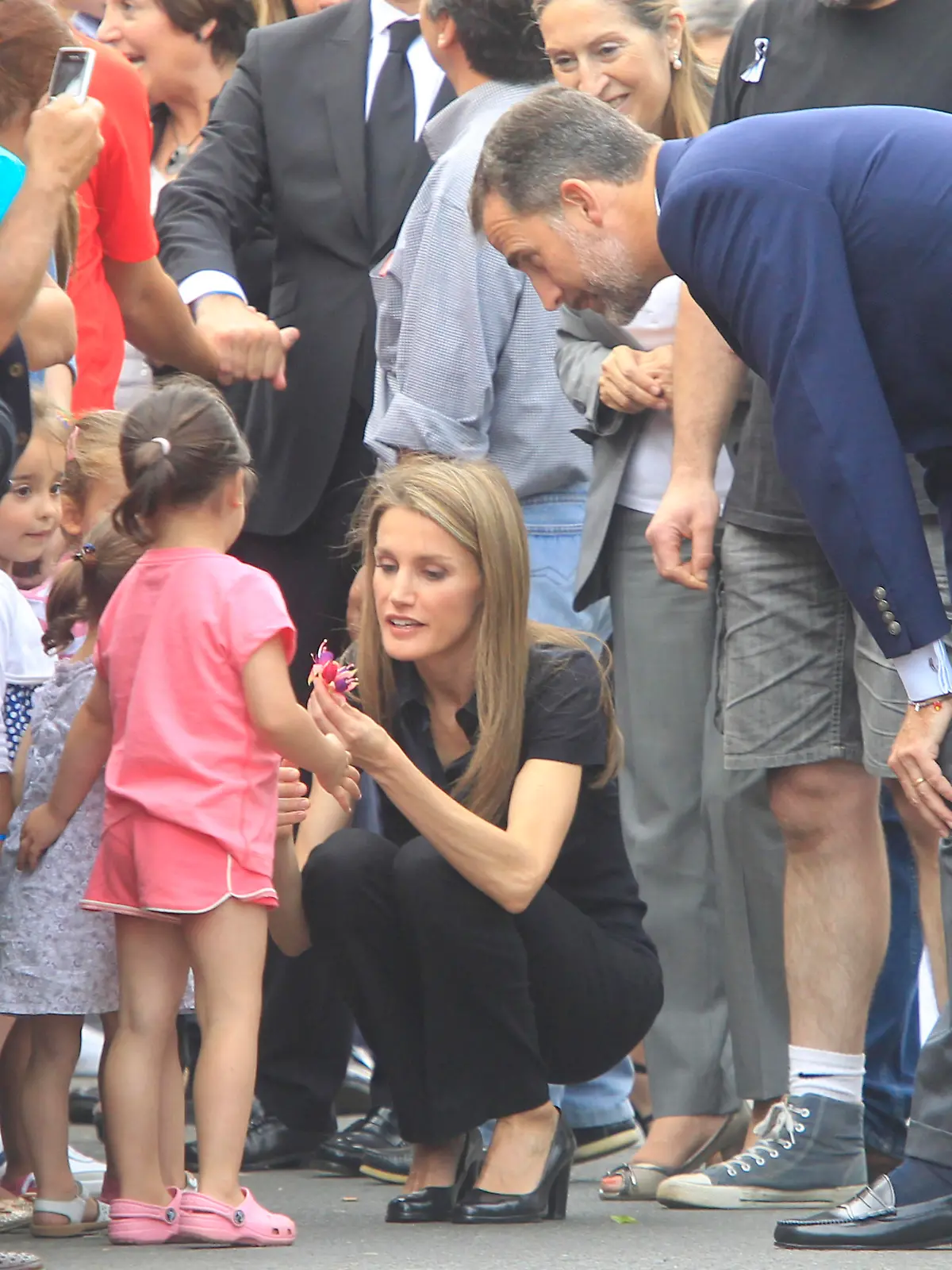 Prince Felipe and Princess Letizia visit train crash ground Zero in Santiago de Compostela, Spain.