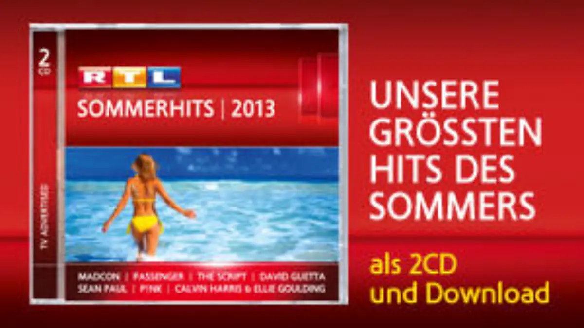 Die RTL Sommerhits 2013 sind ab 21. Juni auf Doppel-CD und als Download erhältlich.