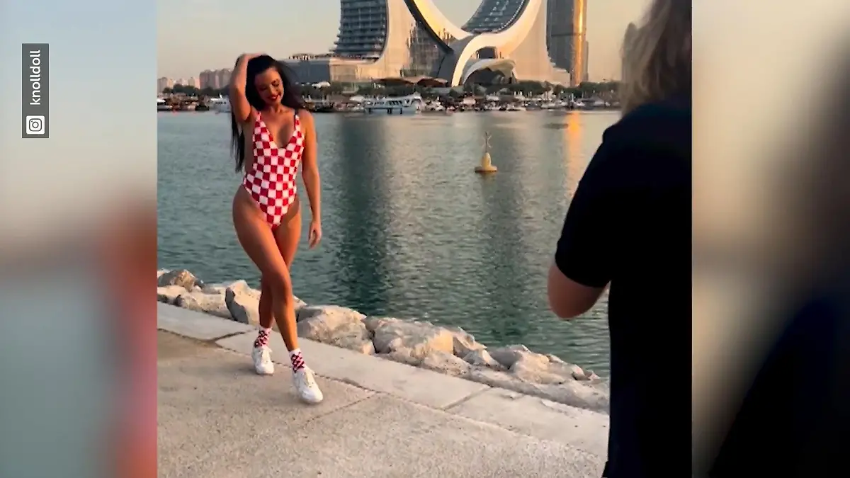 Sexy Ex-„Miss Kroatien“ schockt Katar! Halbnackt in Doha