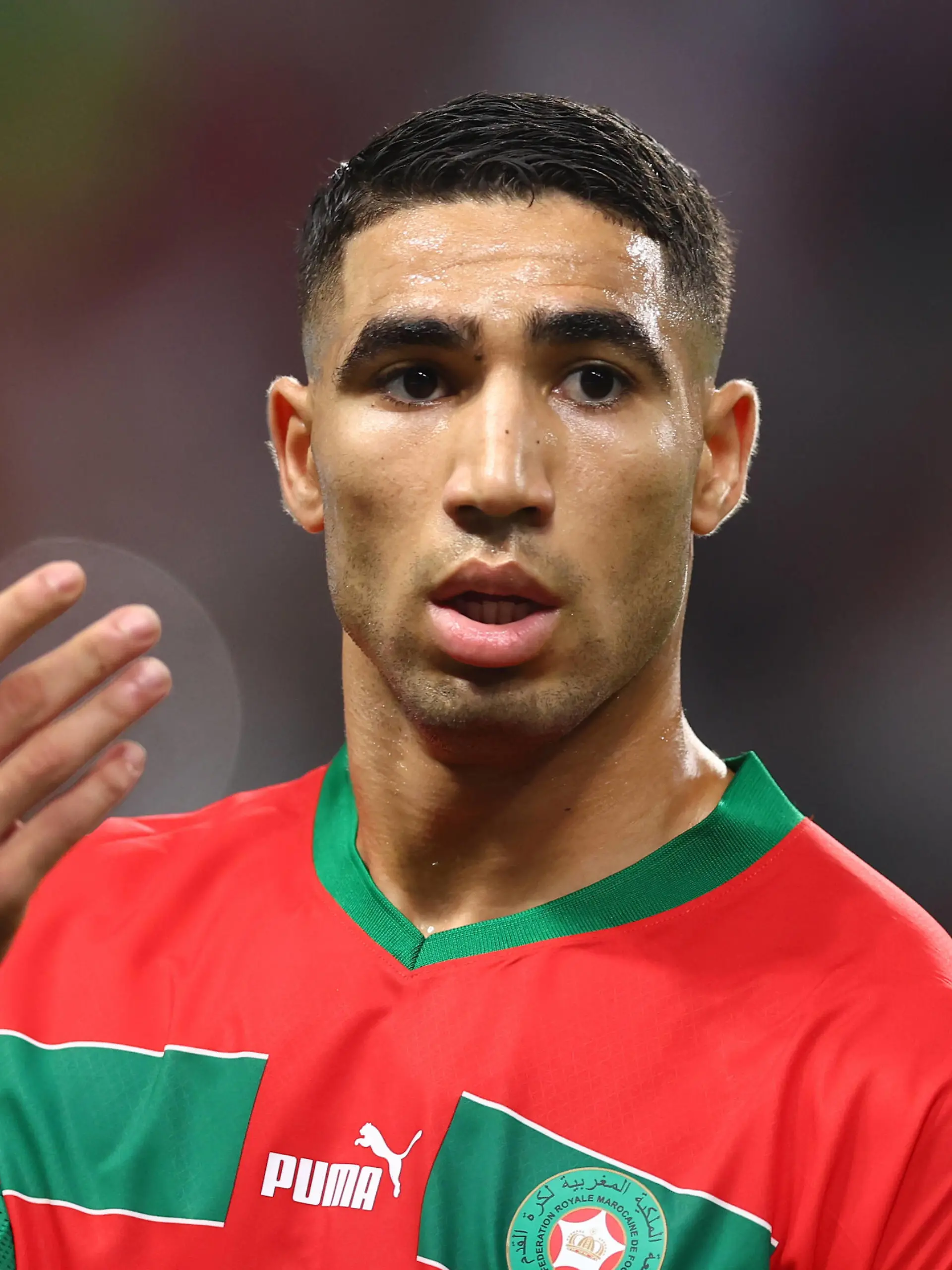 Doha, Qatar, 17th December 2022. Achraf Hakimi of Morocco during the FIFA World Cup, WM, Weltmeisterschaft, Fussball 2022 match at Khalifa International Stadium, Doha. Picture credit should read: David Klein / Sportimage PUBLICATIONxNOTxINxUK SPI-2100-0030