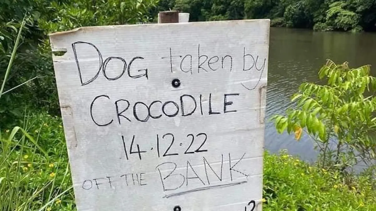 Ein Schild soll andere Spaziergänger nun am Tatort vor der Gefahr aus dem Wasser warnen.