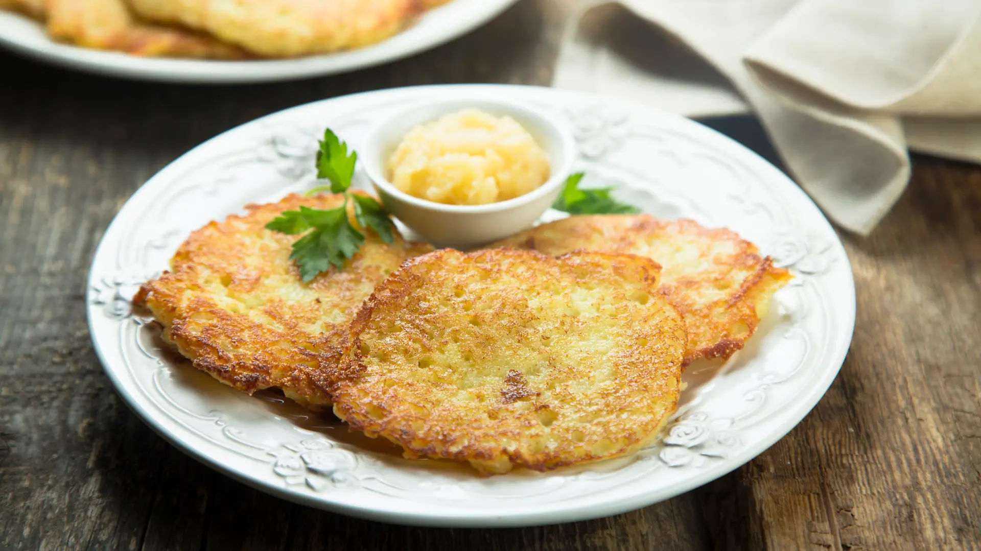 Potato pancakes with homemade apple sauce