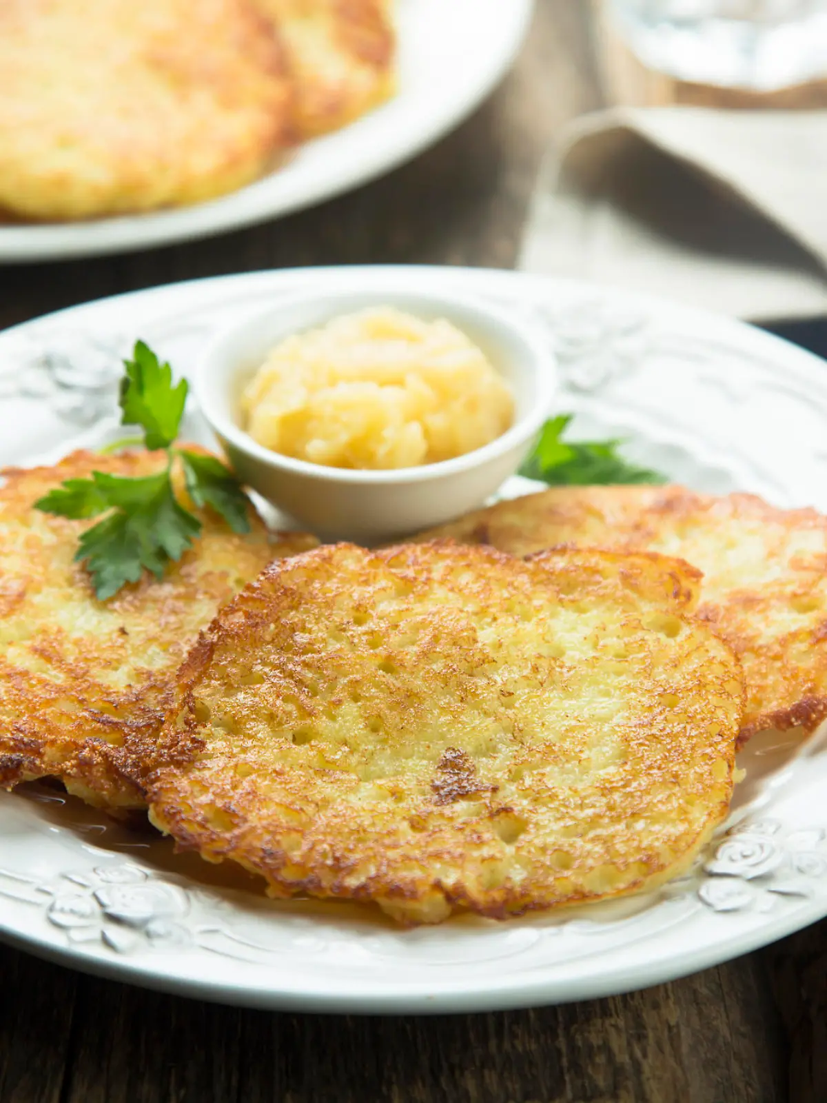 Potato pancakes with homemade apple sauce
