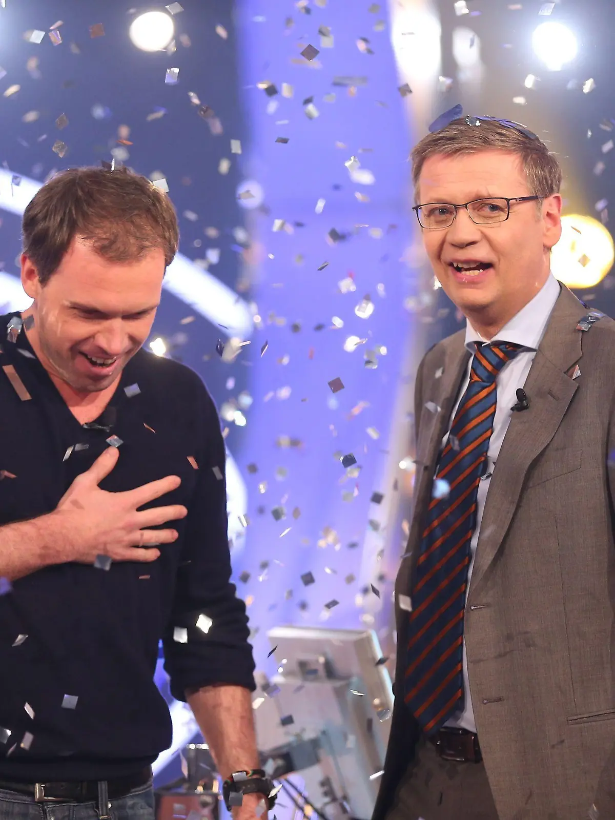 Günther Jauch mit Sebastian Langrock aus München