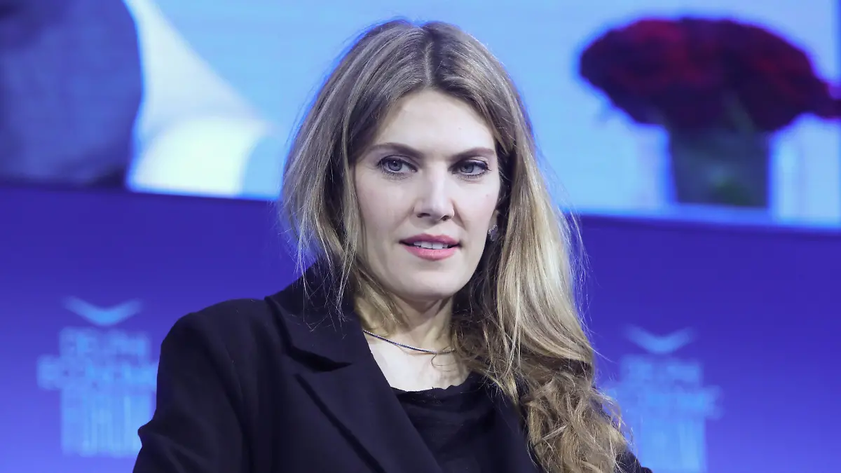  Griechenland - Delphi, Eva Kaili im Porträt beim Delphi Economic Forum am 08.04.2022 - Archivfoto - Eva Kaili *** Greece Delphi, Eva Kaili in portrait at Delphi Economic Forum on 08 04 2022 archive photo Eva Kaili PUBLICATIONxNOTxINxGRE ANE5754832