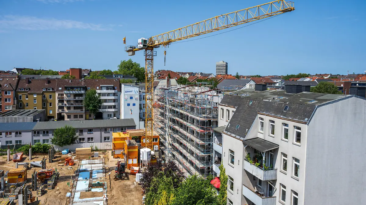 Großbaustelle Wohnungsbau in der Innenstadt von Kiel *** Large housing construction site in the city centre of Kiel