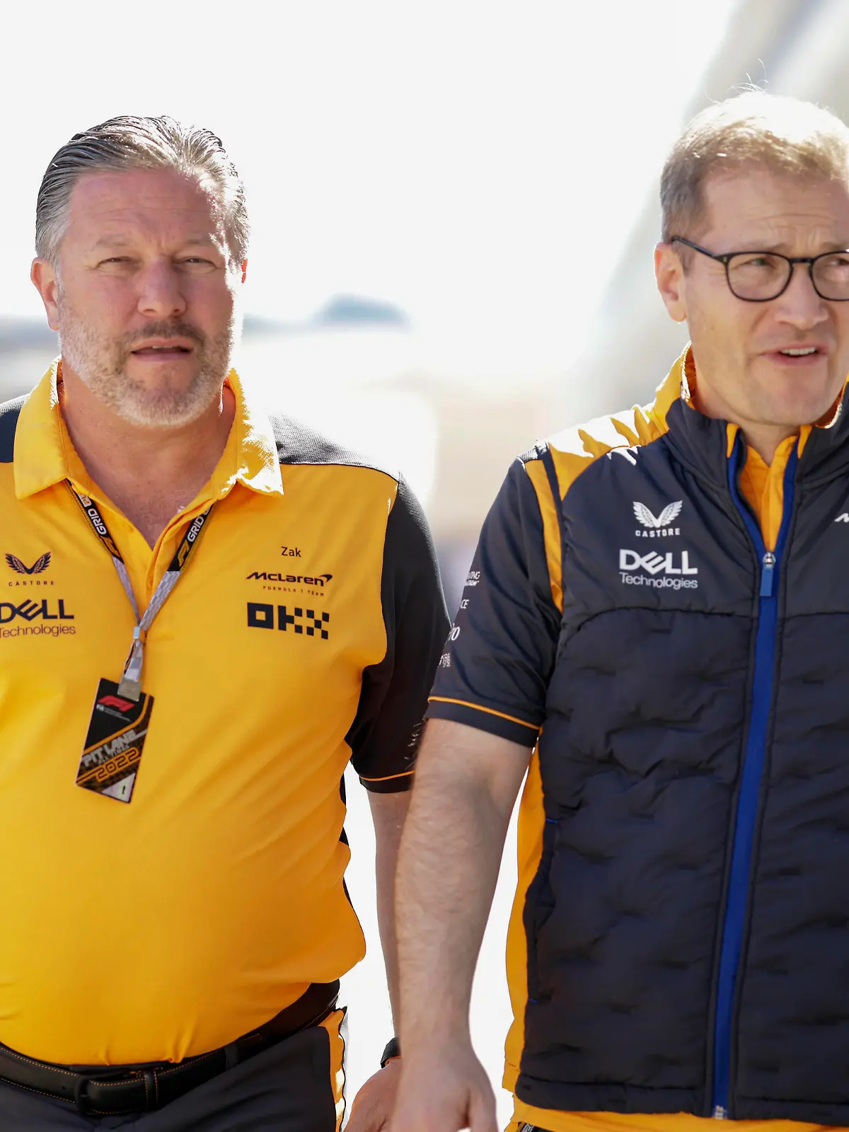  Formula 1 2022: United States GP CIRCUIT OF THE AMERICAS, UNITED STATES OF AMERICA - OCTOBER 21: Zak Brown, CEO, McLaren Racing, and Andreas Seidl, Team Principal, McLaren during the United States GP at Circuit of the Americas on Friday October 21, 2022 in Austin, United States of America. Photo by Glenn Dunbar / LAT Images Images PUBLICATIONxINxGERxSUIxAUTxHUNxONLY GP2219_102702_J5A5145