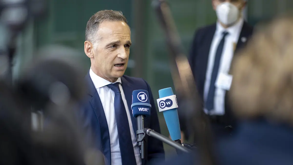 Rat fuer Aussenbeziehungen in Luxemburg. Bundesaussenminister Heiko Maas, SPD, bei einem Pressestatement, Luxemburg, 18.10.2021 Luxemburg Luxemburg *** Council on Foreign Relations in Luxembourg Federal Foreign Minister Heiko Maas, SPD, during a press statement, Luxembourg, 18 10 2021 Luxembourg Luxembourg Copyright: xThomasxImo/photothek.netx