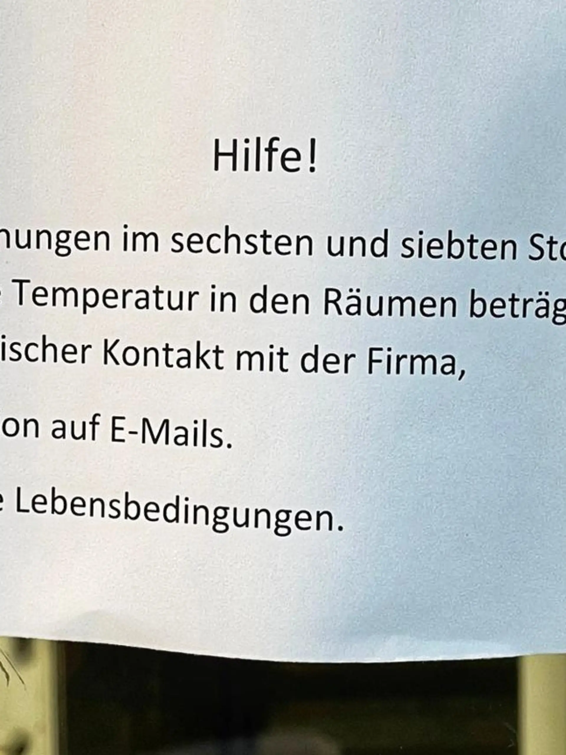 Mieter mit Hilferuf