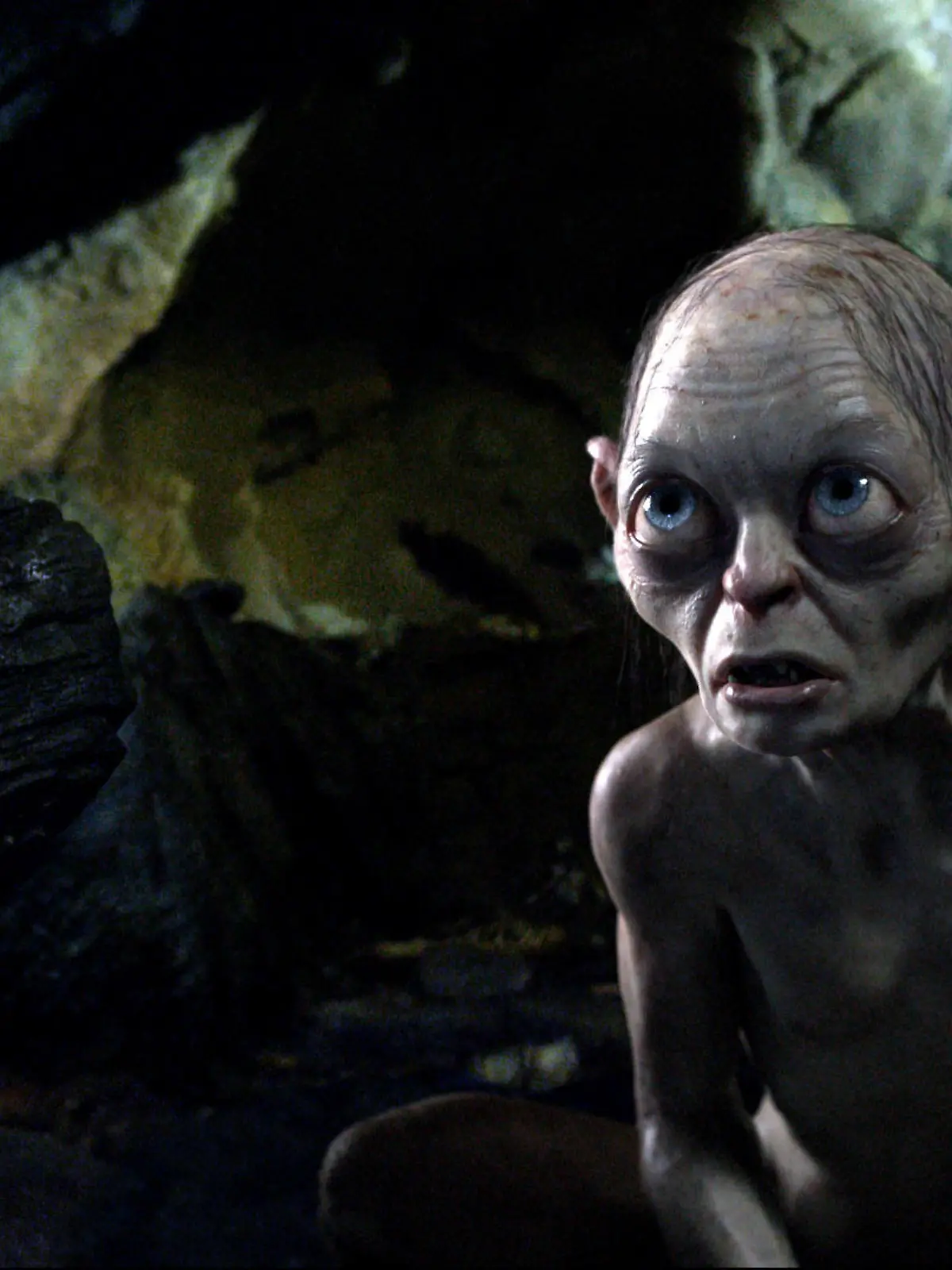 Gollum voiced by ANDY SERKIS in New Line Cinemaâ€Ös and MGM's fantasy adventure â€œTHE HOBBIT: AN UNEXPECTED JOURNEY,â€ a Warner Bros. Pictures release.