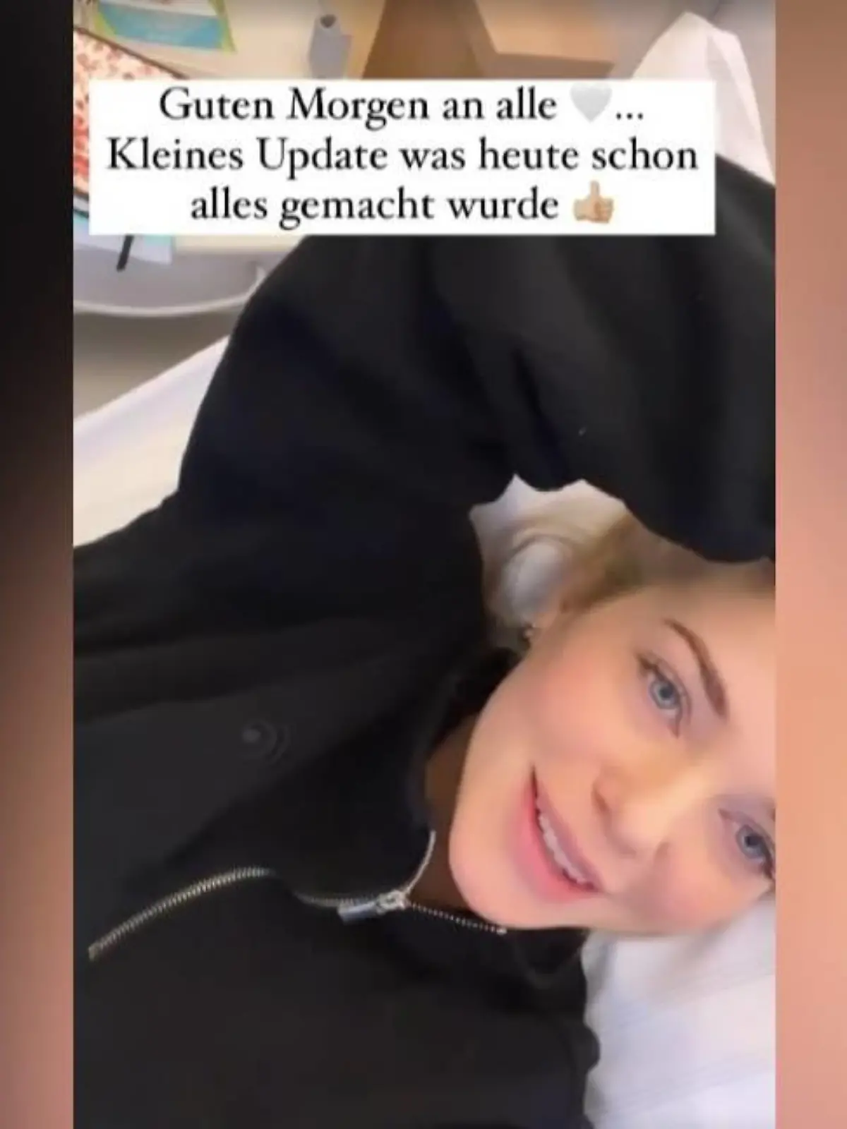 "Guten Morgen an alle!" Einen Tag nach ihrer überraschenden Einlieferung ins Krankenhaus gibt Pietro Lombardis schwangere Verlobte Laura Maria Rypa ihren Fans ein kleines Gesundheits-Update