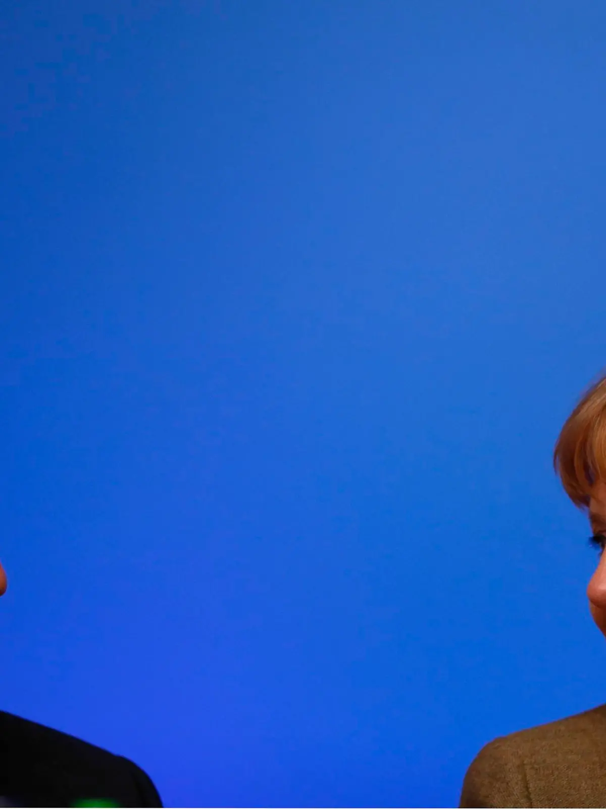German Chancellor and leader of Christian Democratic Union (CDU), Angela Merkel smiles to sister party Christian Social Union (CSU) leader Horst Seehofer during the second day of the CDU's annual party meeting in Hanover, December 5, 2012.   REUTERS/Kai Pfaffenbach (GERMANY - Tags: POLITICS)