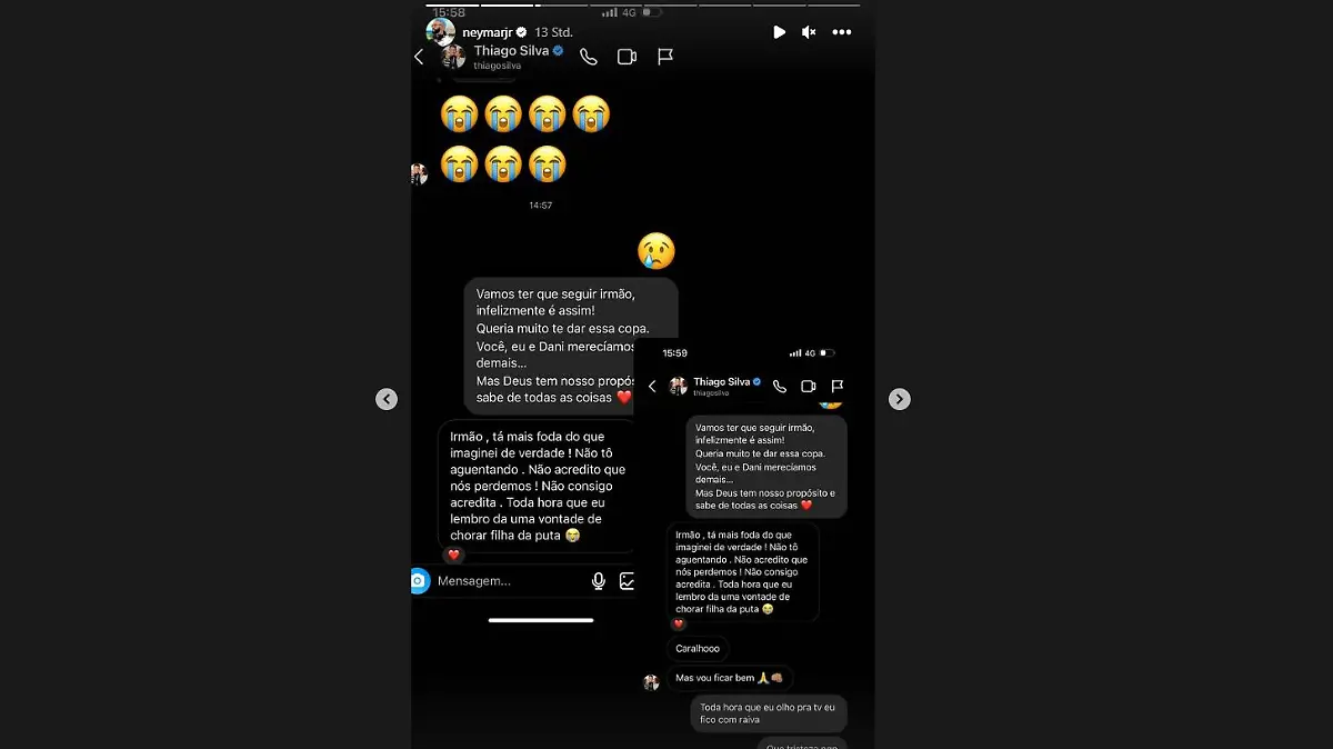 Neymar teilte prviate Chats mit seinen Teamkollegen in seiner Insta-Story